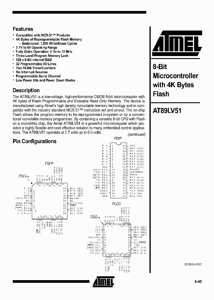 AT89LV51_193186.PDF Datasheet