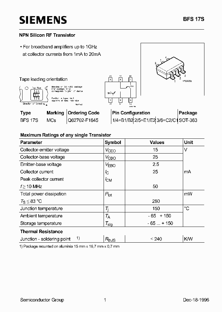 BFS17S_22409.PDF Datasheet