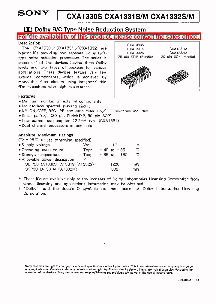 CXA1330_24021.PDF Datasheet