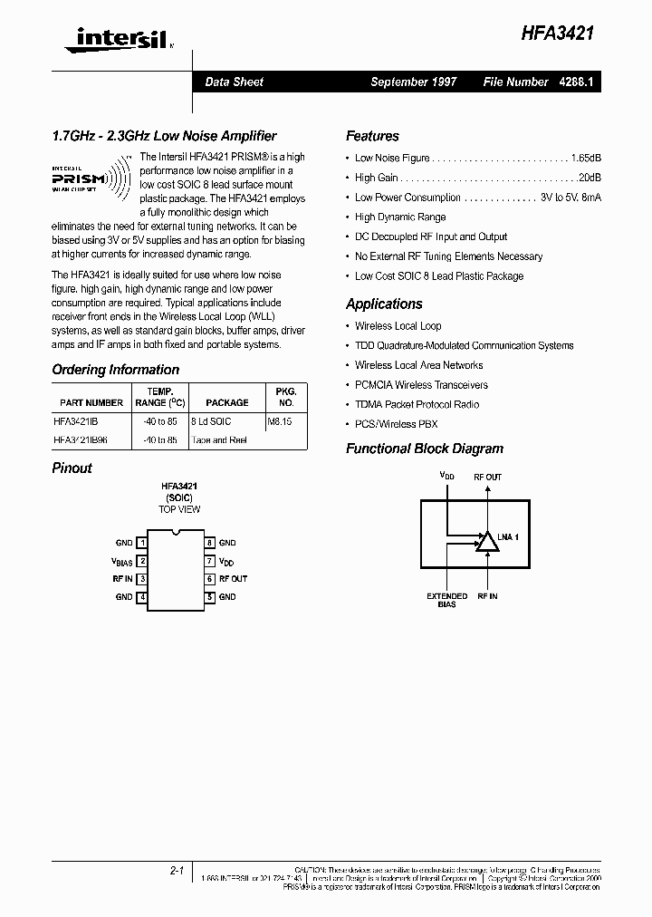 HFA3421_167239.PDF Datasheet