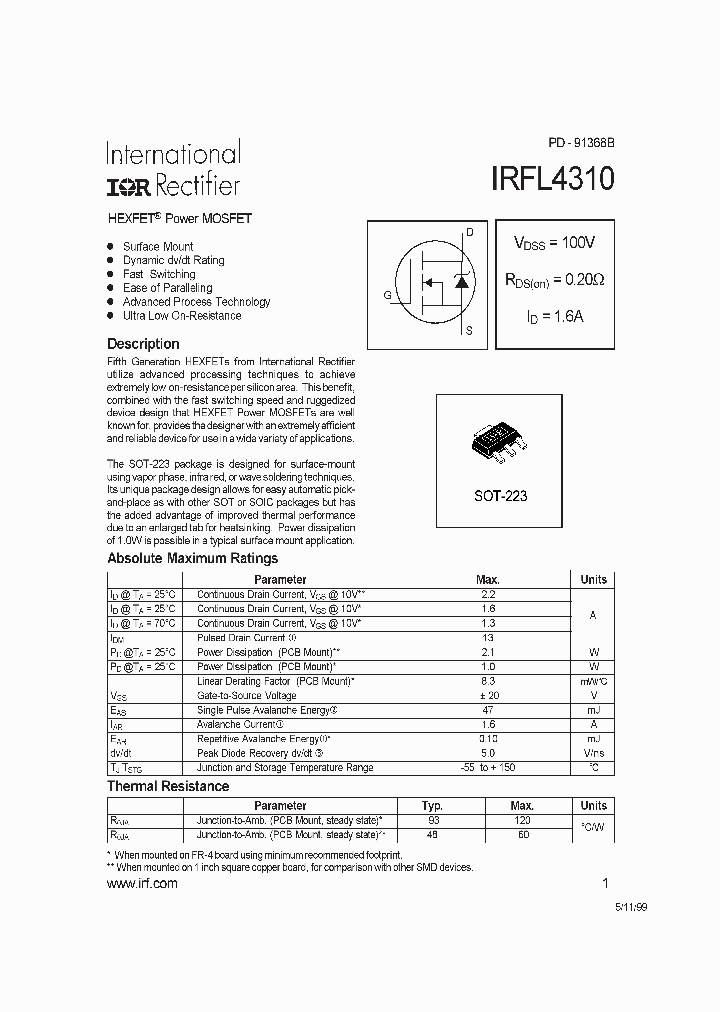 IRFL4310_121467.PDF Datasheet