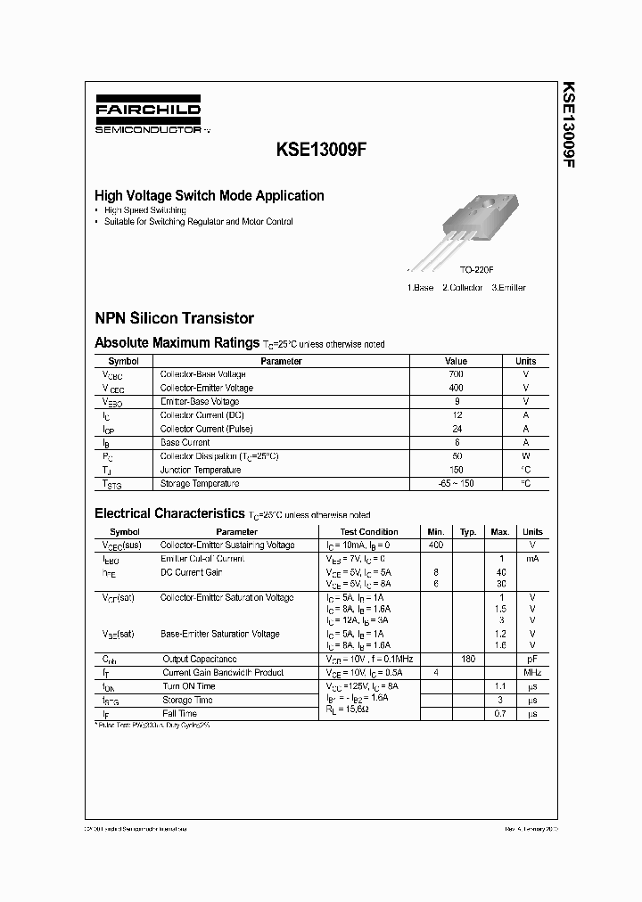 KSE13009F_138009.PDF Datasheet