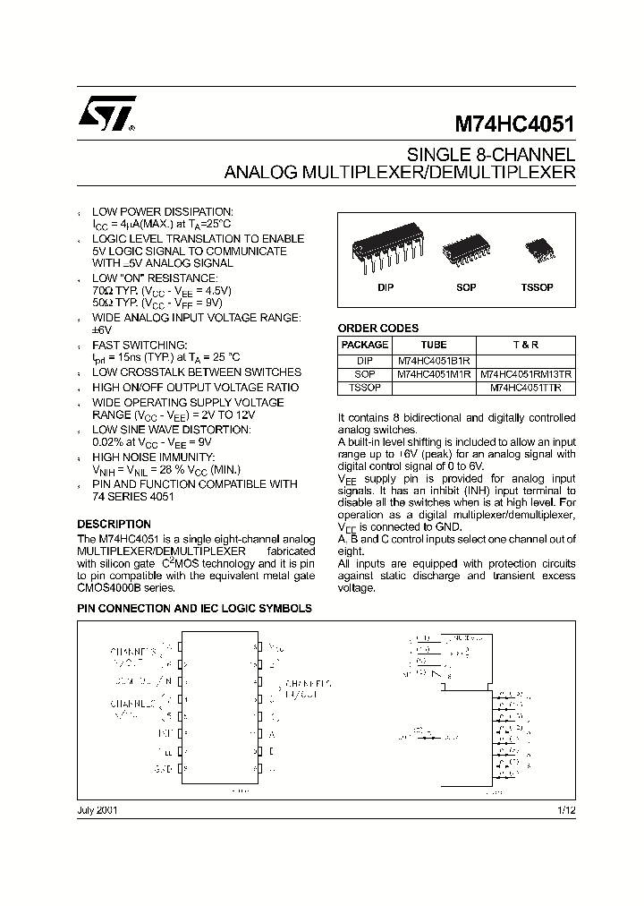 M74HC4051RM13TR_174912.PDF Datasheet