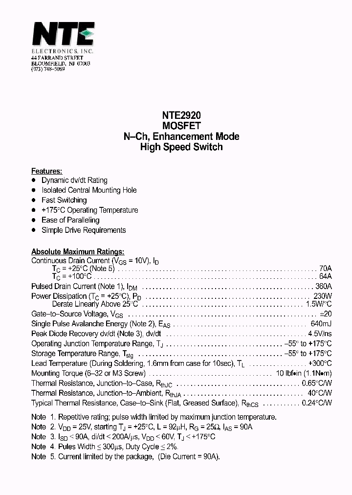 NTE2920_69849.PDF Datasheet
