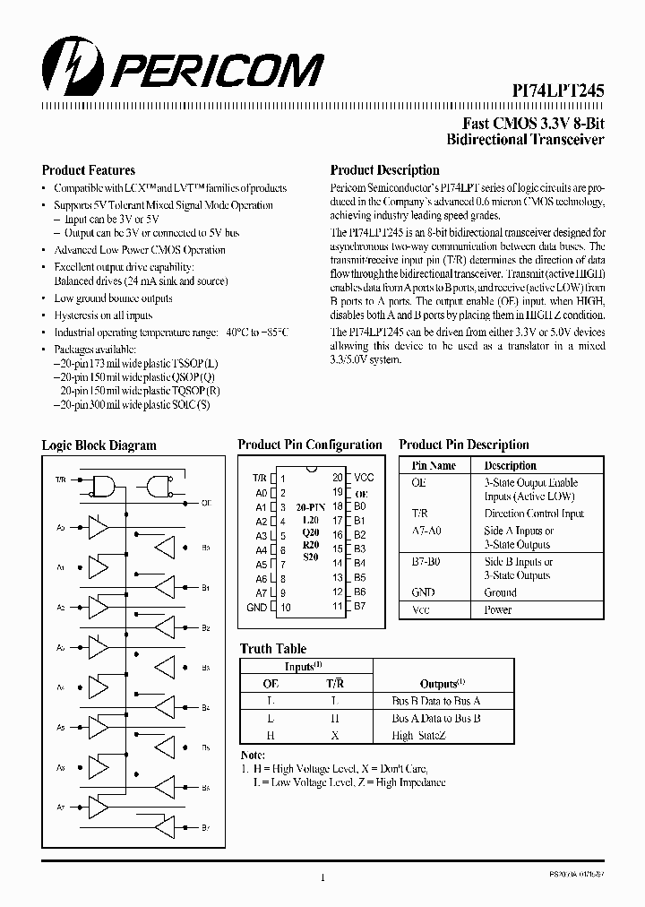 PI74LPT245_96829.PDF Datasheet