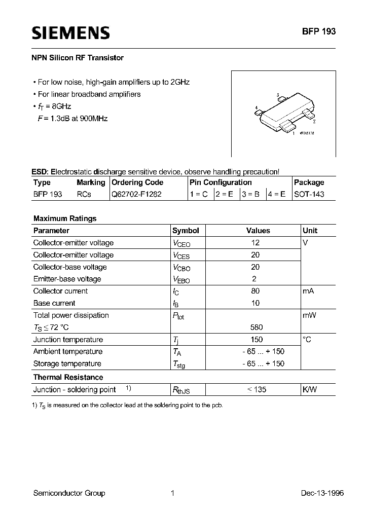 Bfp193 Pdf Datasheet Download Ic On Line