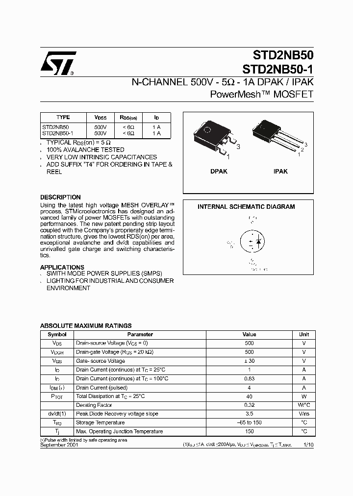 STD2NB50_138668.PDF Datasheet