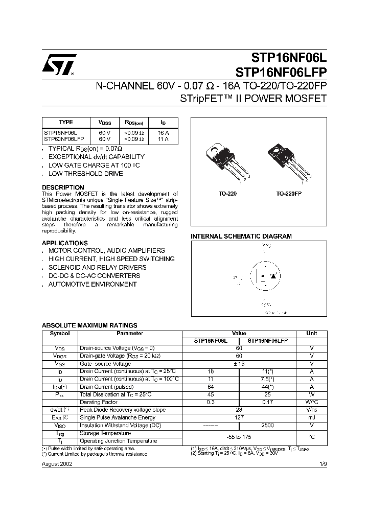 STP16NF06L_64820.PDF Datasheet