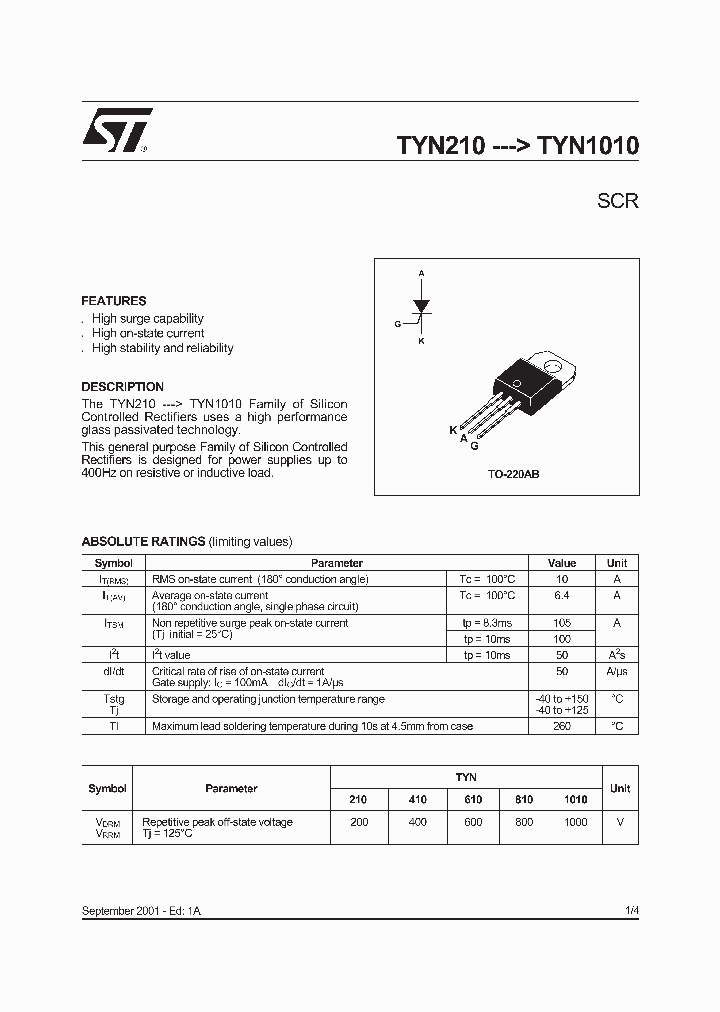 TYN1010_61849.PDF Datasheet