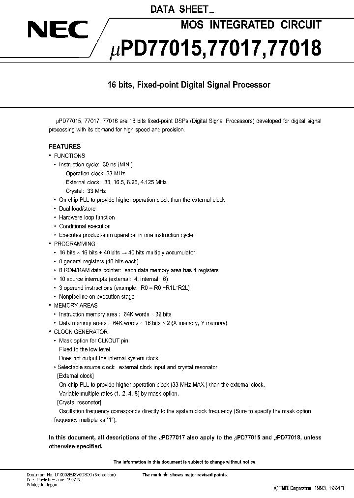 UPD77015_149905.PDF Datasheet