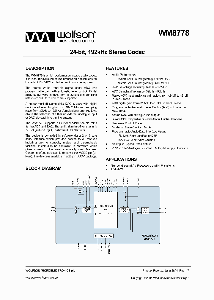 WM8778_51879.PDF Datasheet