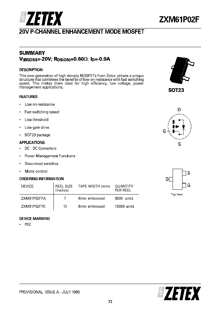ZXM61P02_23212.PDF Datasheet