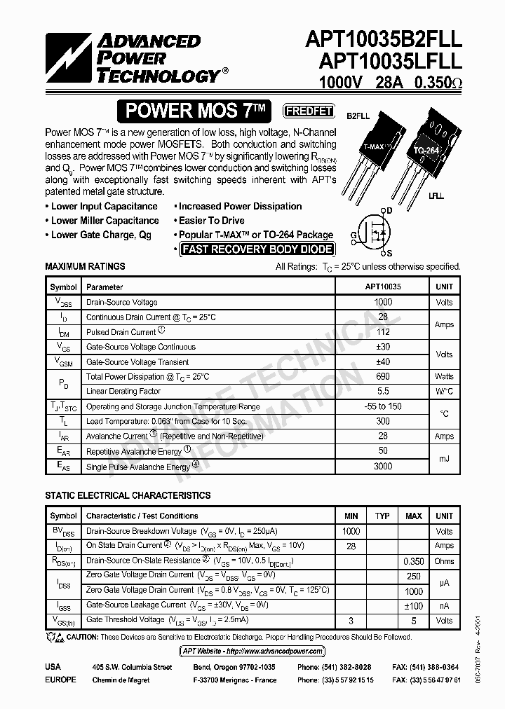 APT10035B2FLL_270091.PDF Datasheet