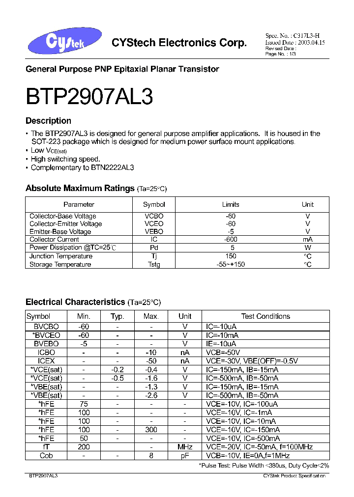 BTP2907AL3_294621.PDF Datasheet