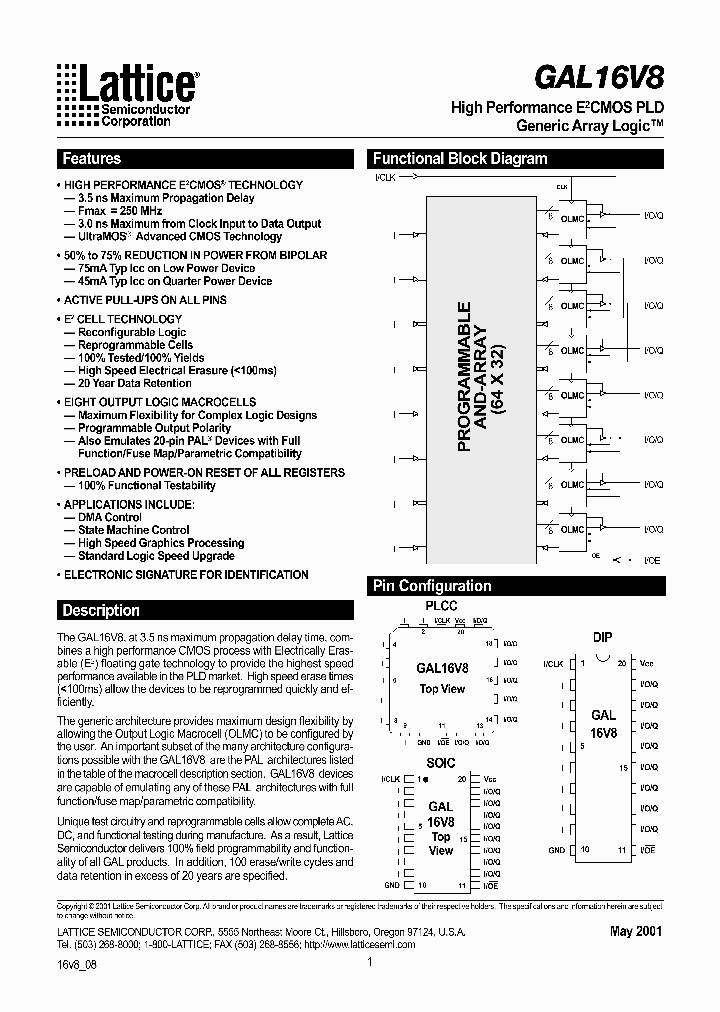 GAL16V8_25595.PDF Datasheet