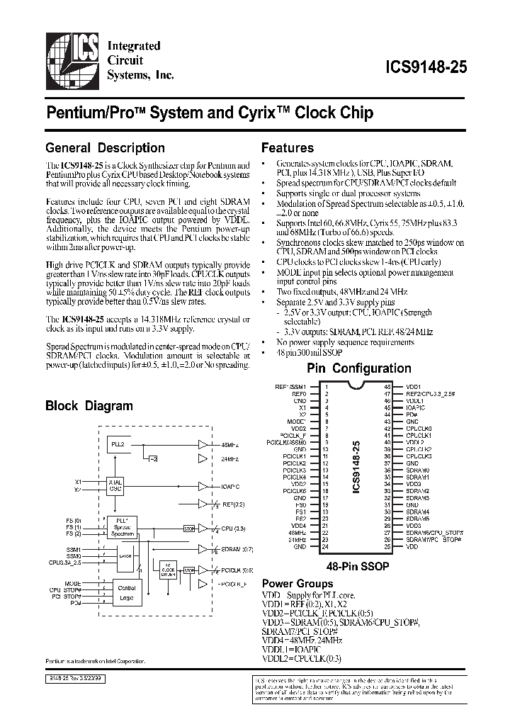 ICS9148-25_232560.PDF Datasheet