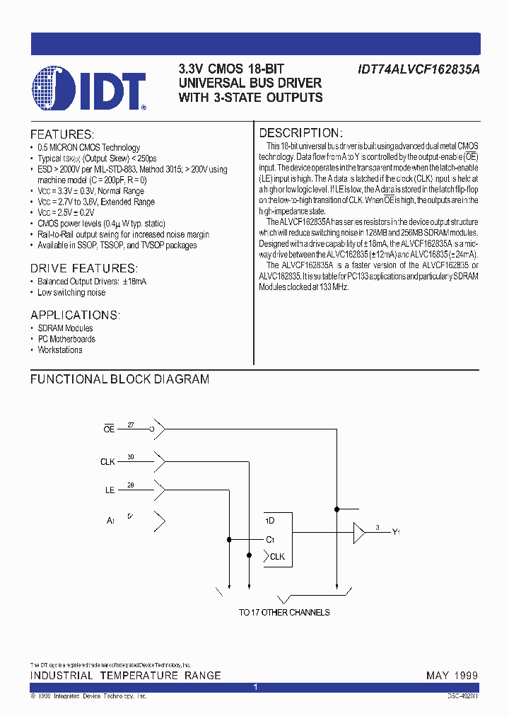 IDT74ALVCF162835A_293973.PDF Datasheet