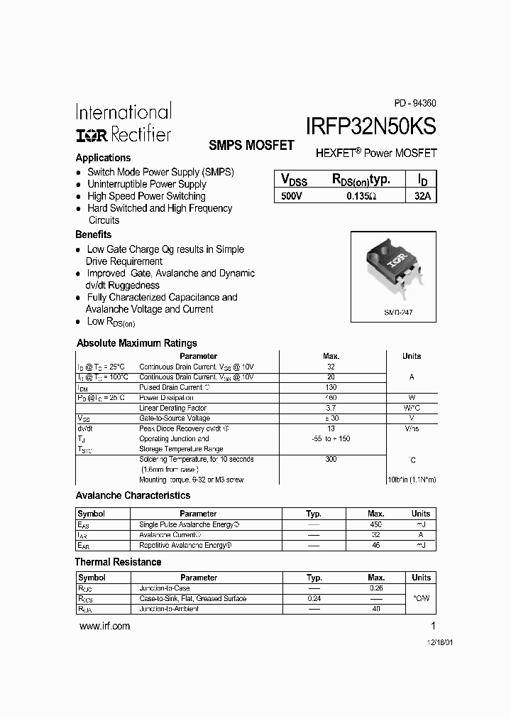 IRFP32N50KS_241347.PDF Datasheet