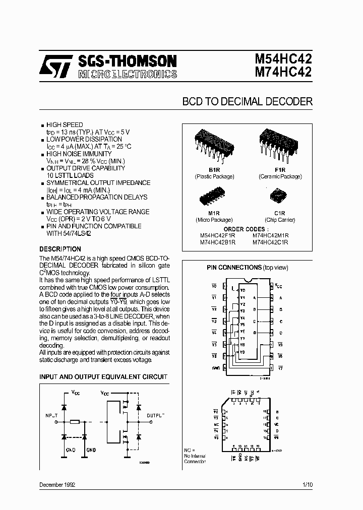 M74HC42_291907.PDF Datasheet