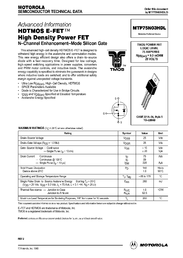 MTP75N03HDL_191435.PDF Datasheet