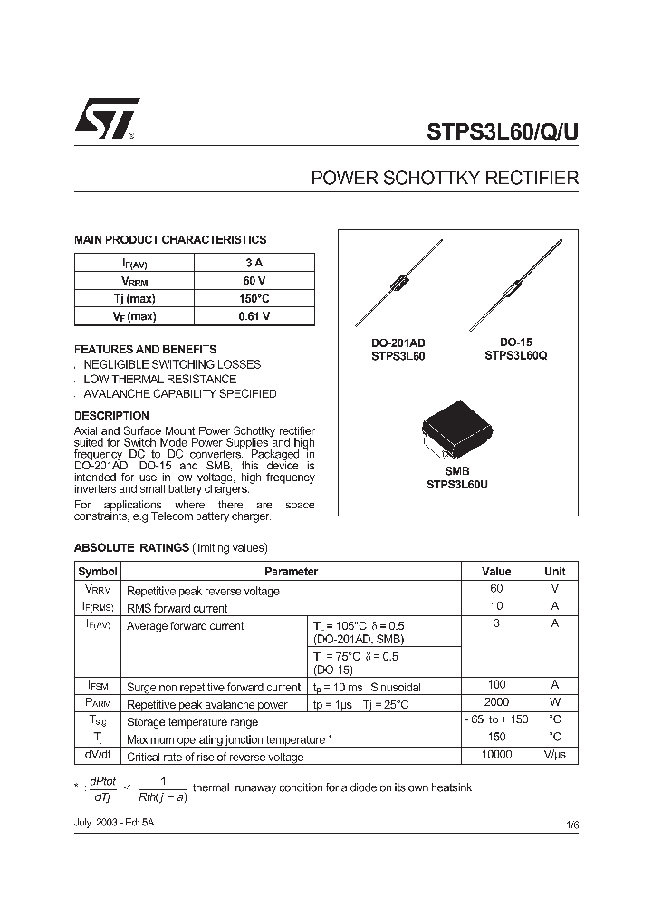 STPS3L60U_258454.PDF Datasheet