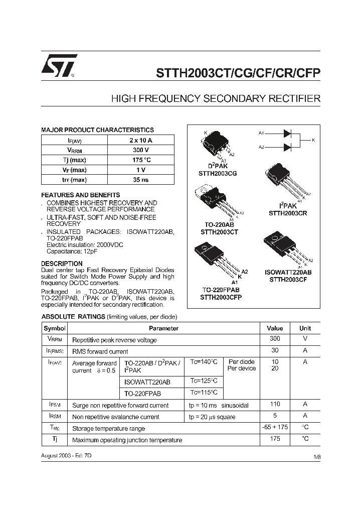 STTH2003CF_258176.PDF Datasheet