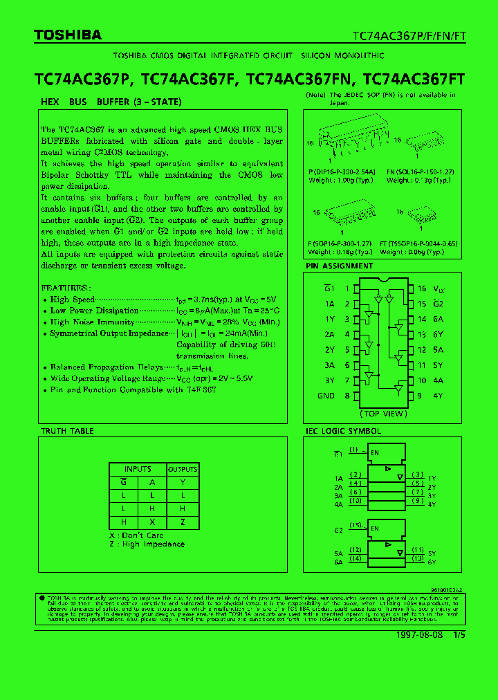 Tc74ac367ft258081pdf Datasheet Download Ic On Line