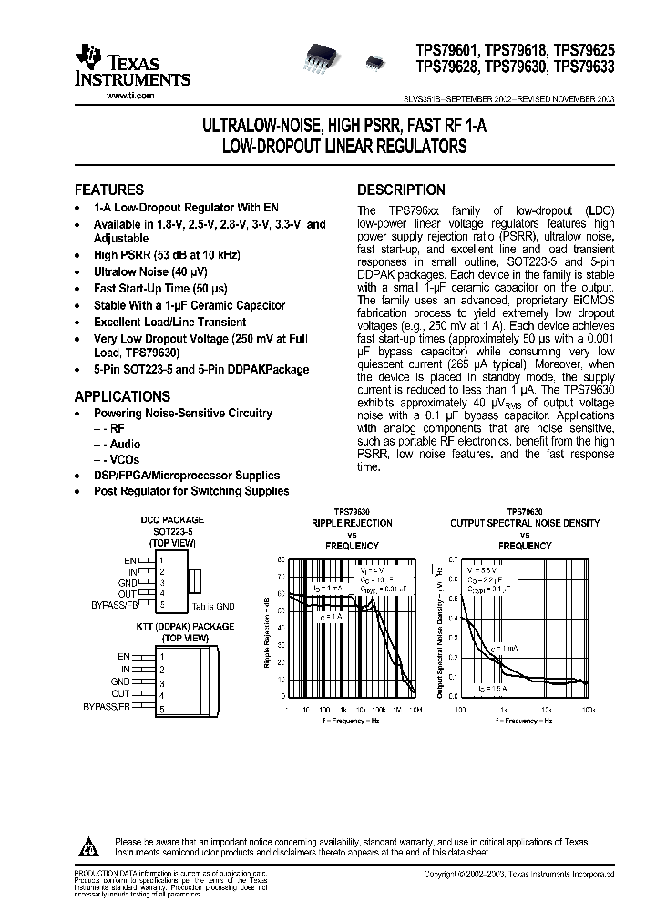 Tps79633 240464.pdf Datasheet Download --- Ic-on-line