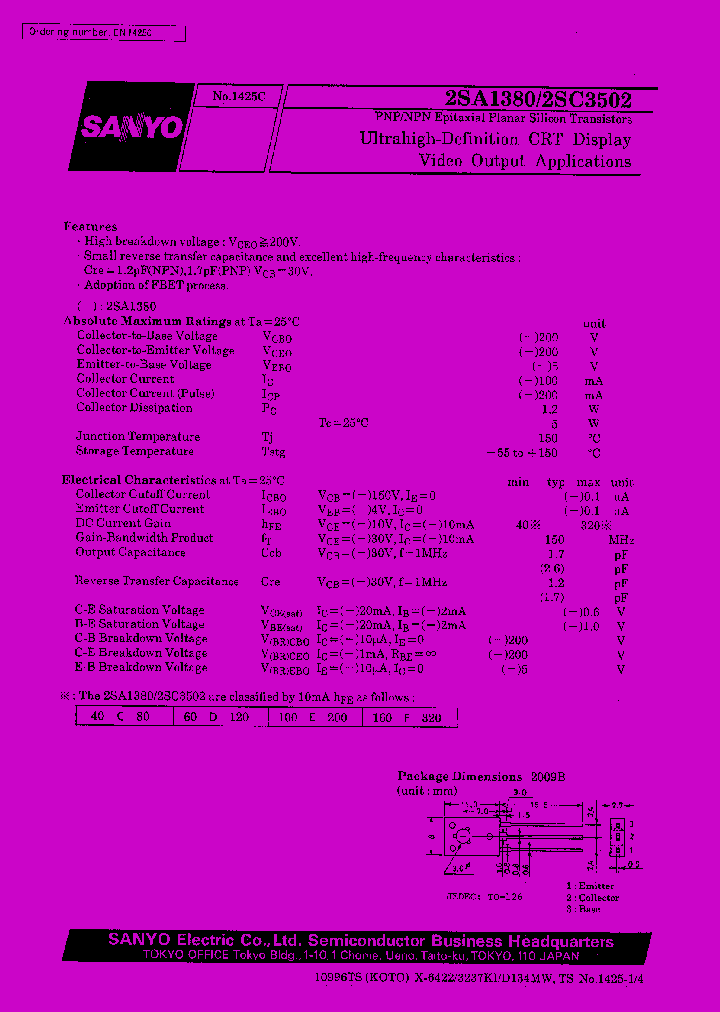 2sa1380 225477.pdf Datasheet Download --- Ic-on-line