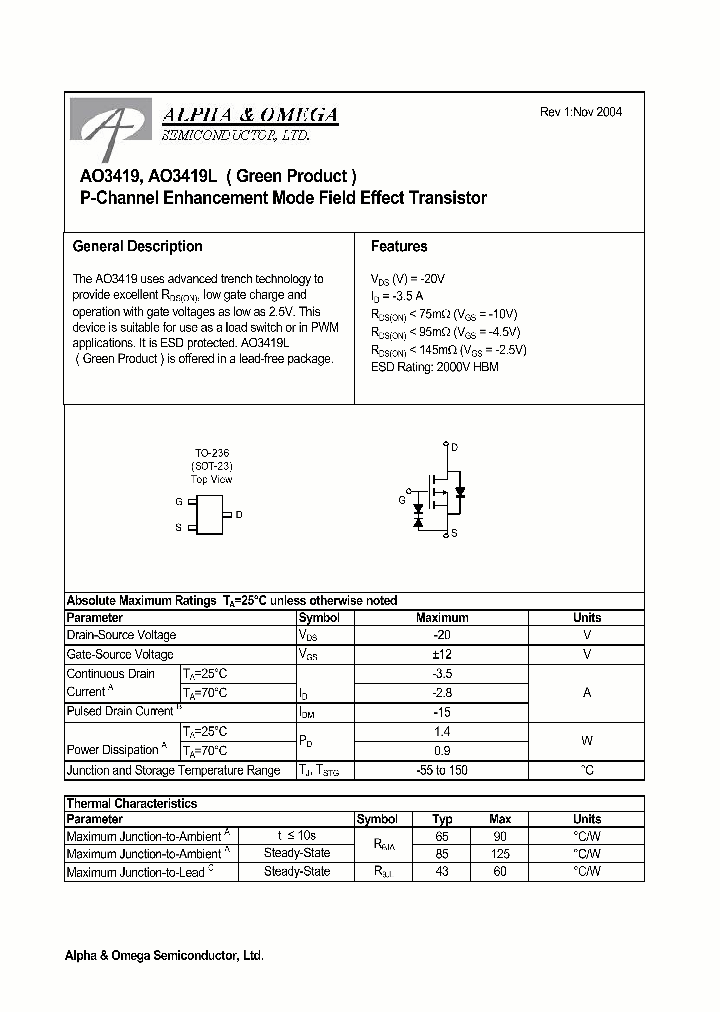 AO3419_204651.PDF Datasheet