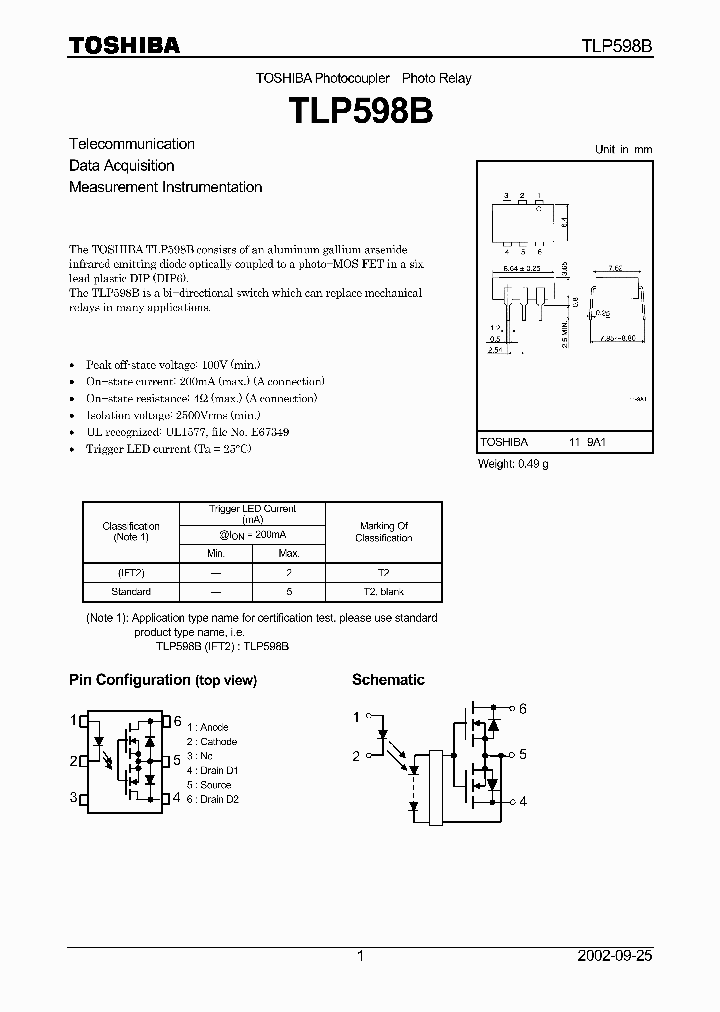 TLP598B_225985.PDF Datasheet