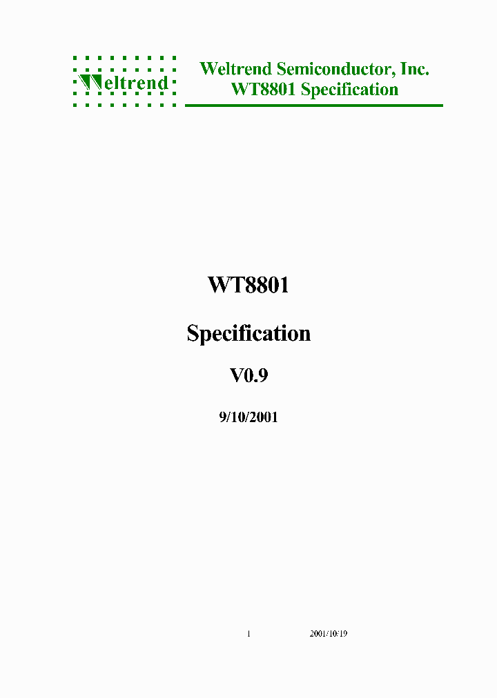 WT8801_259642.PDF Datasheet