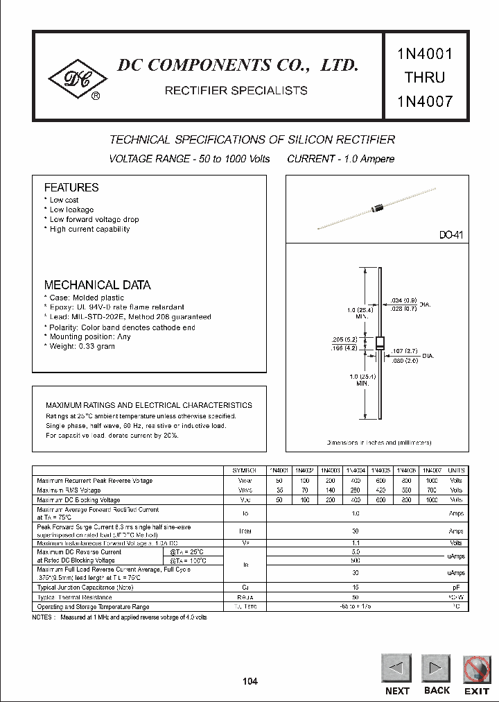 1n4002261760pdf Datasheet Download Ic On Line