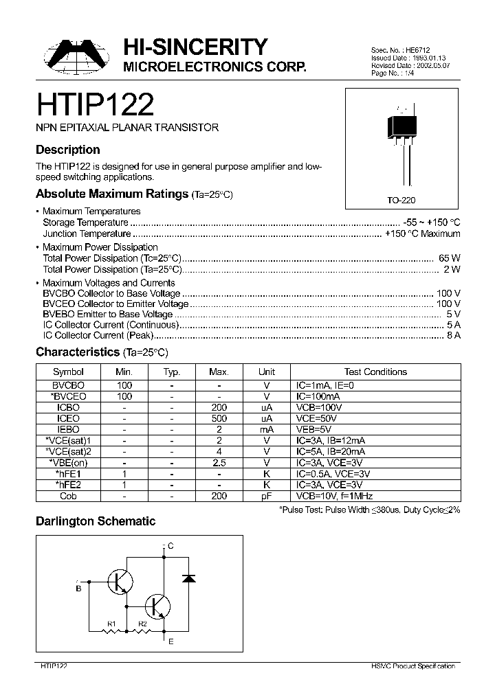 HTIP122_137961.PDF Datasheet