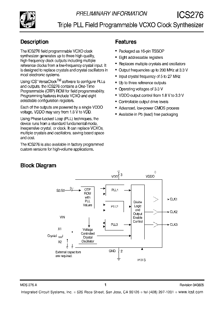 ICS276_316302.PDF Datasheet