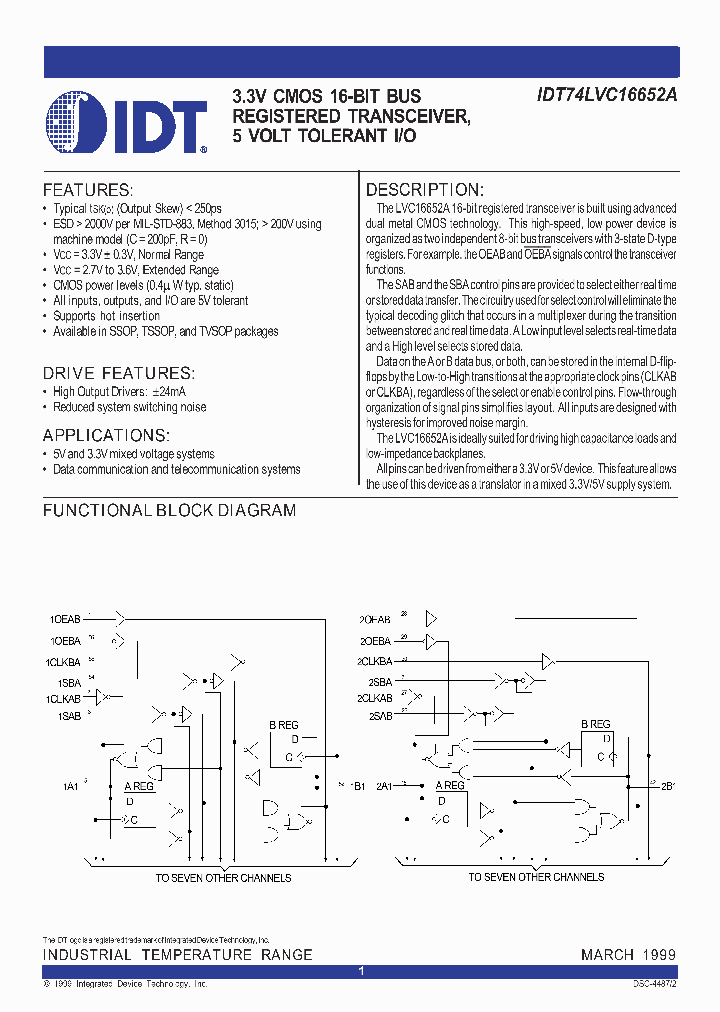 IDT74LVC16652A_316031.PDF Datasheet