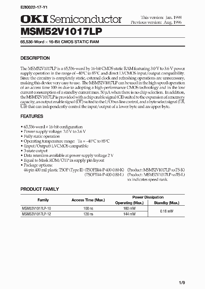 MSM52V1017LP_358004.PDF Datasheet