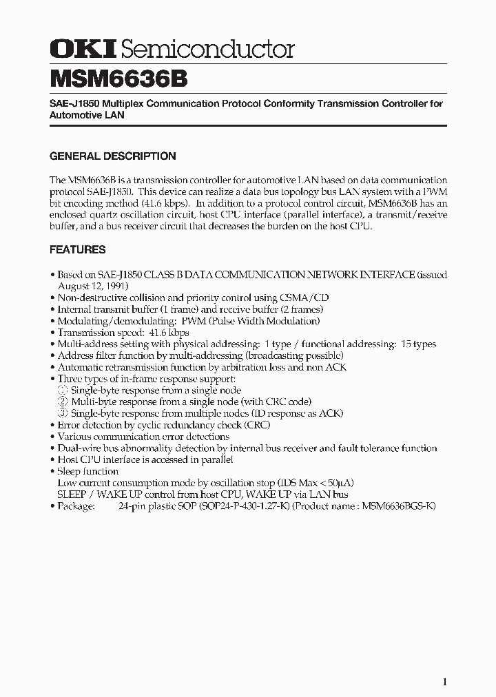 MSM6636B_328410.PDF Datasheet Download --- IC-ON-LINE