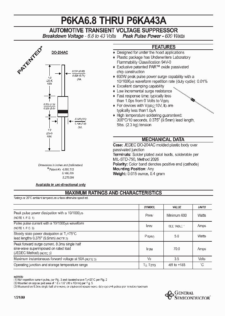 P6KA30A_237035.PDF Datasheet