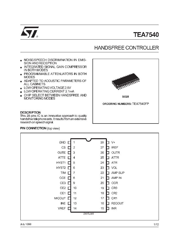 TEA7540_69191.PDF Datasheet