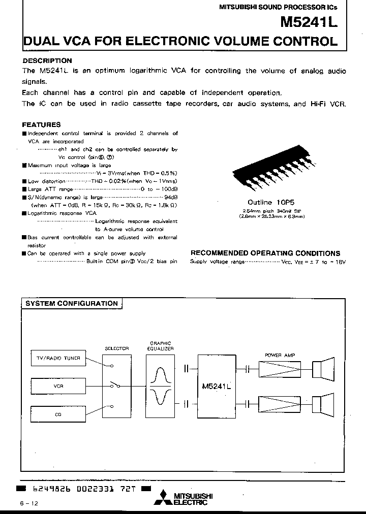 M51132L - 2ch Electronic Volume