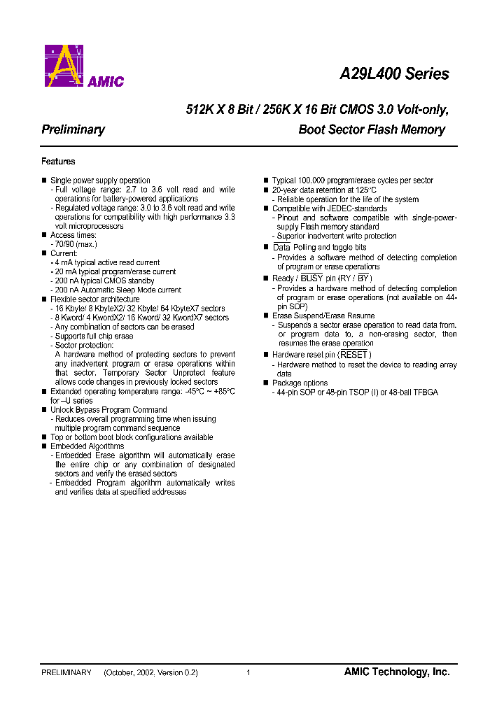 A29L400UV-90U_466190.PDF Datasheet