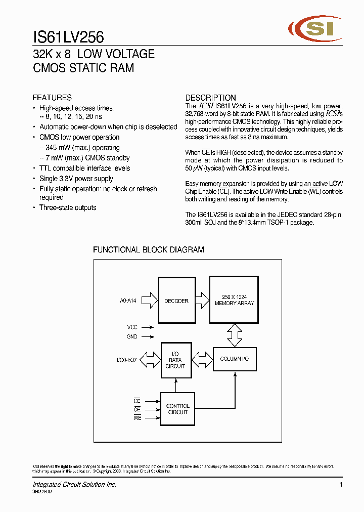 IS61LV256_557501.PDF Datasheet