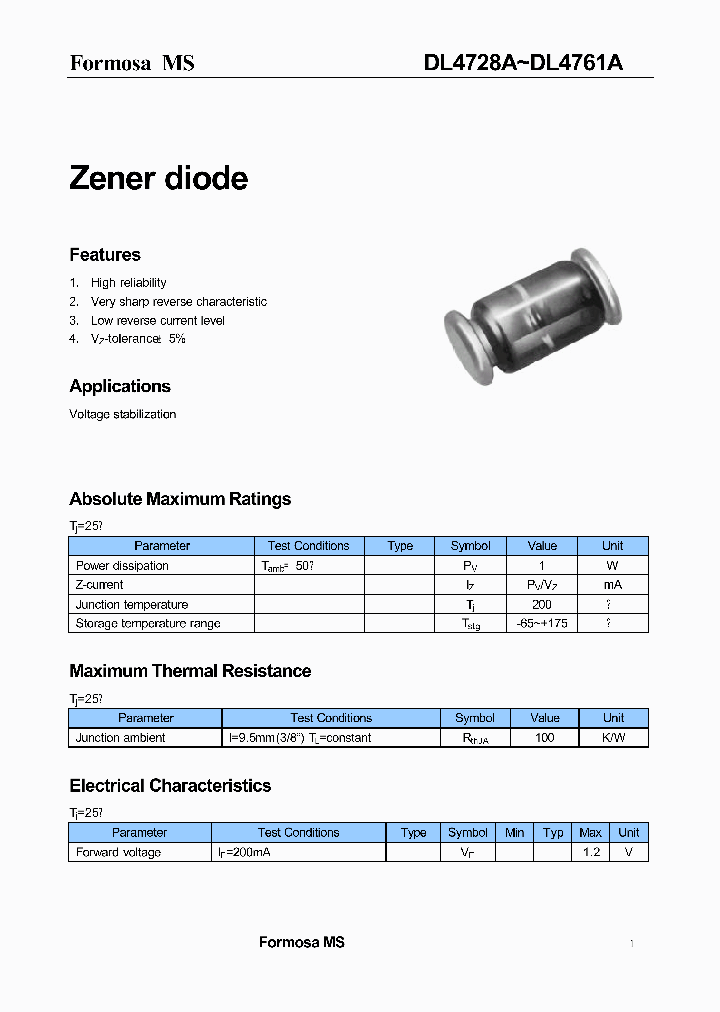 Dl4741a Pdf Datasheet Download Ic On Line