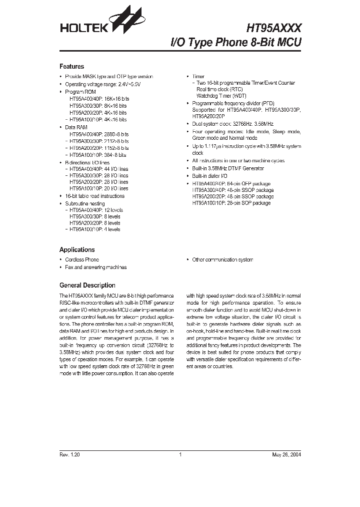 HT95A200_225307.PDF Datasheet