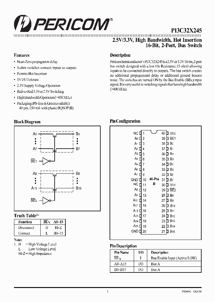 PI3C32X245BE_631377.PDF Datasheet