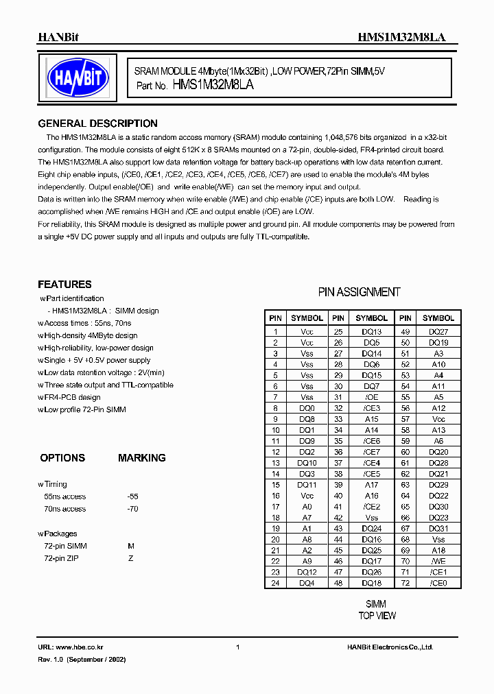 HMS1M32M8LA_633045.PDF Datasheet