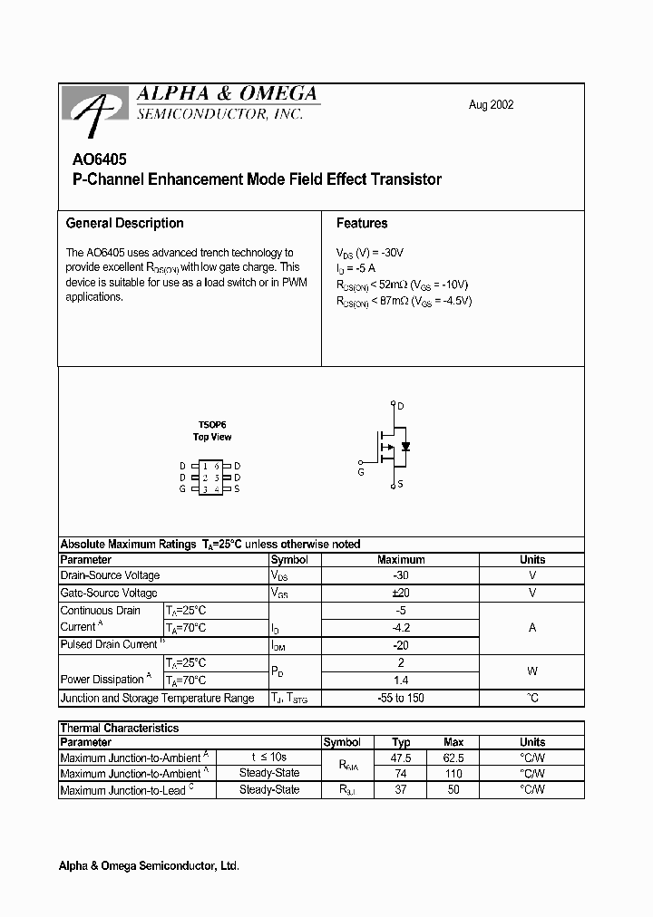 AO6405_1210212.PDF Datasheet