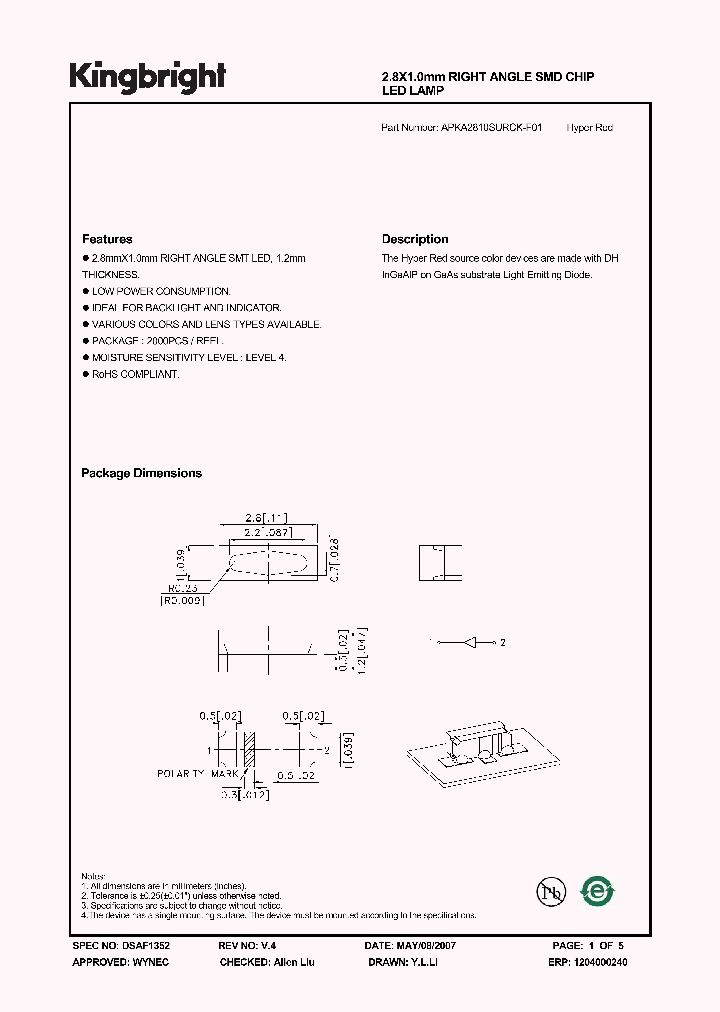 APKA2810SURCK-F01_1210969.PDF Datasheet