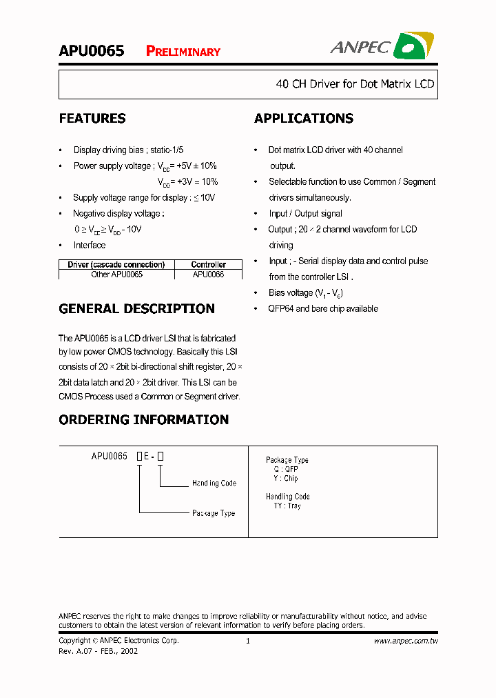 APU0065_1176707.PDF Datasheet